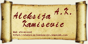 Aleksija Kamišević vizit kartica